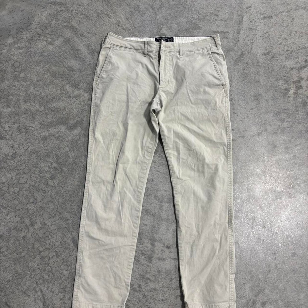 Abercrombie & Fitch Cream Slim Stretch Chino Pants Men's Size 32x30